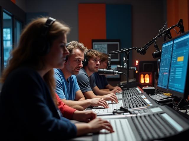 Teamet i vårt radiostudio under sending