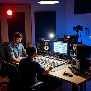 Studioarbeid med produksjon av audioinnhold